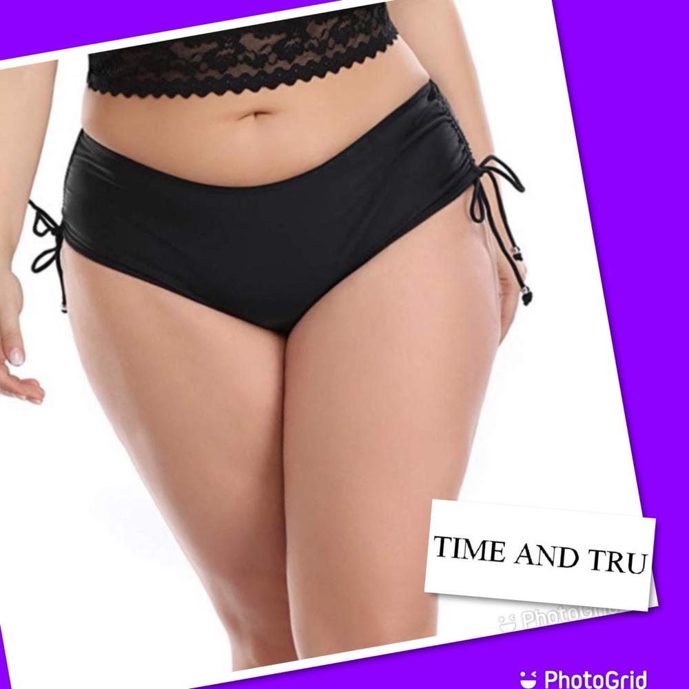 Nwt Time & True bikini bottoms 2X Black
